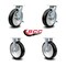 Service Caster 8 Inch Rubber on Aluminum Caster Set with Roller Bearings 2 Brakes 2 Rigid SCC SCC-30CS820-RAR-TLB-2-R820-2 - alternate 2